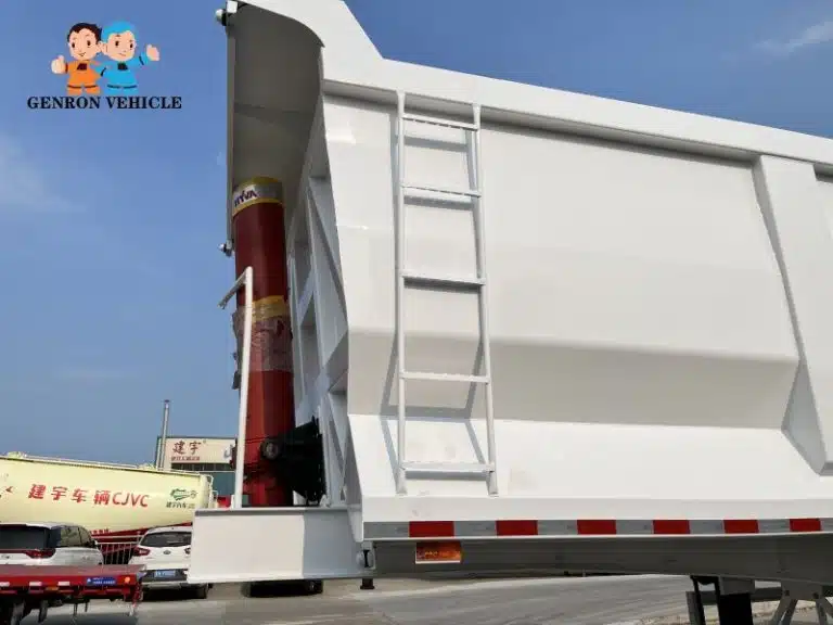Sistema de elevación hidráulica a medida para remolque volquete Genron de 80 toneladas