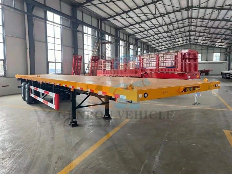Semi reboque de 2 eixos com plataforma plana