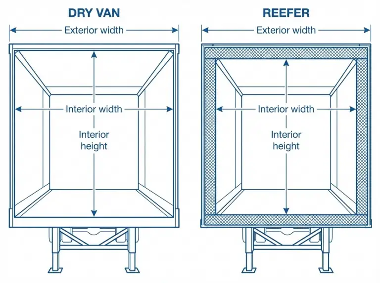 Dry Van vs Reefer Usable Interior Space
