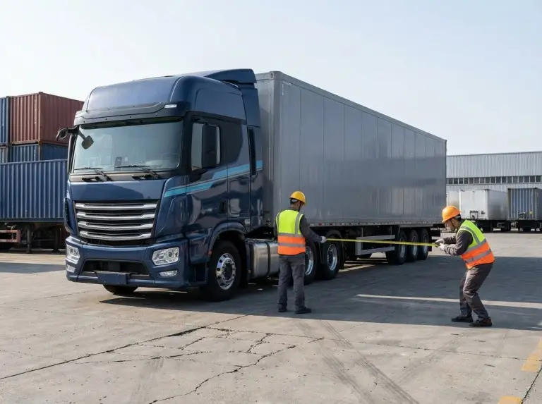 Measuring Trailer Outside Width in Yard