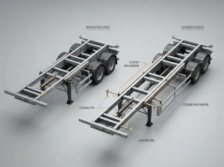 Châssis extensible — Rétracté vs. Déployé
