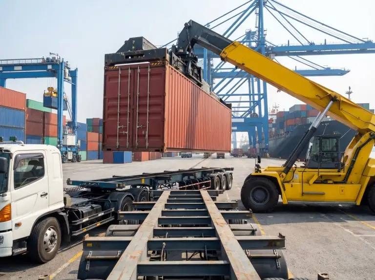 Port Loading with Reach Stacker
